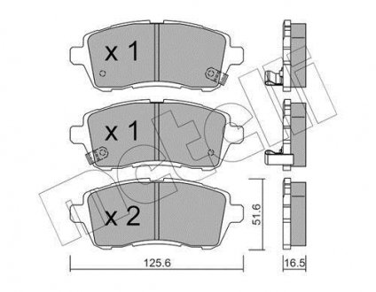 Комплект тормозных колодок (дисковых) Metelli 22-0793-1 (фото 1)