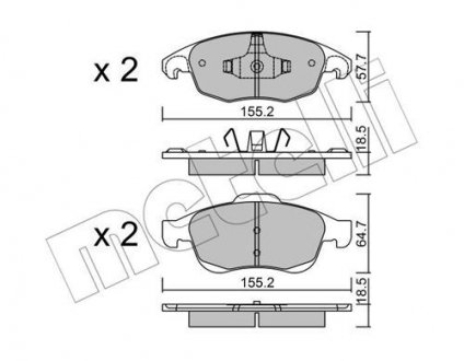 Комплект тормозных колодок (дисковых) Metelli 22-0800-0 (фото 1)