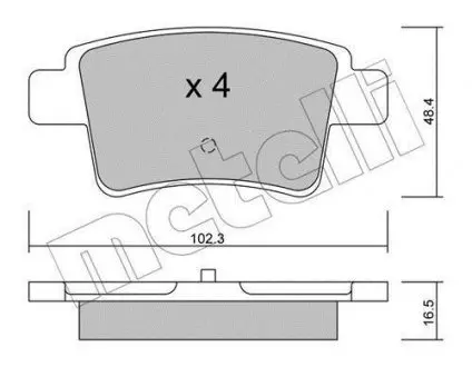Комплект тормозных колодок (дисковых) Metelli 22-0801-0