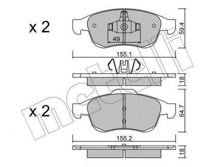 Комплект тормозных колодок (дисковых) Metelli 22-0817-0 (фото 1)
