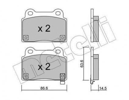 Комплект тормозных колодок Metelli 22-0826-0