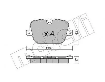 Тормозные колодки (задние) Land Rover Range Rover III/Sport I/II 09- Metelli 22-0837-0