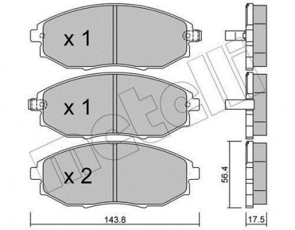 Колодки тормозные (передние) Chevrolet Epica 04-11 Metelli 22-0845-0