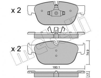 Комплект тормозных колодок (дисковых) Metelli 22-0854-0 (фото 1)