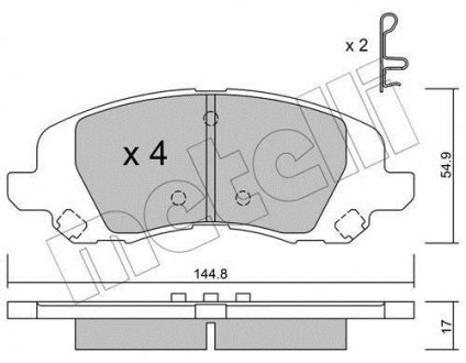 Комплект гальмівних колодок Metelli 22-0861-0