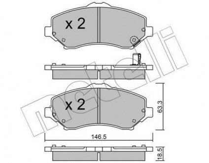 Колодки гальмівні (передні) Chrysler Grand Voyager/Dodge Journey 07-/Fiat Freemont 11-/VW Routan 08-13 Metelli 22-0862-1 (фото 1)