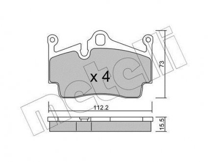 Колодки гальмівні (задні) Porsche 718 16-/Boxster 02-/Cayman 05- Metelli 22-0894-0 (фото 1)