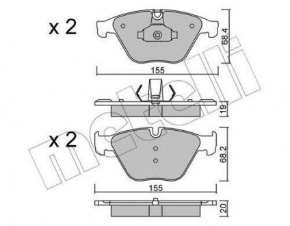 Комплект тормозных колодок (дисковых) Metelli 22-0918-0 (фото 1)