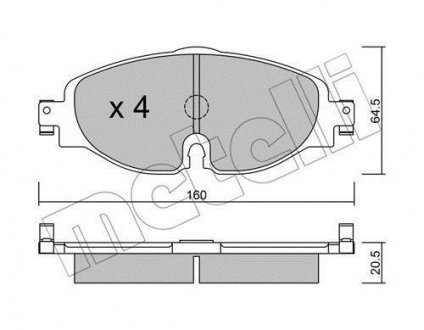 Комплект тормозных колодок (дисковых) Metelli 22-0950-0 (фото 1)