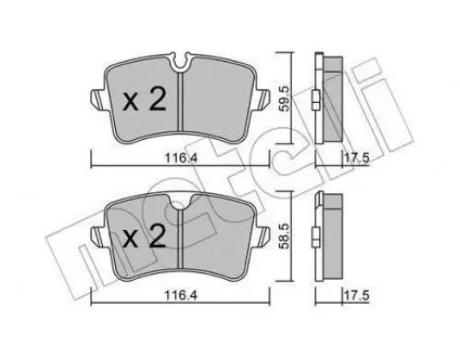 Колодки тормозные (задние) Audi A4/A5/A6/A7 10-/Porsche Macan 14- Metelli 22-0955-0