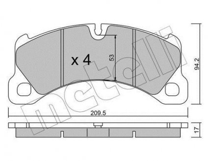 Комплект тормозных колодок (дисковых) Metelli 22-0956-0 (фото 1)