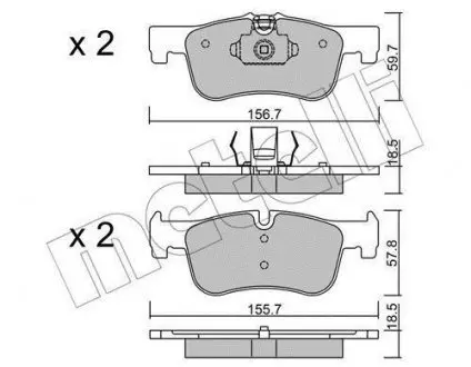 Колодки тормозные (передние) BMW 1 (F20/F21) 11-/2 (F22/F23/F87) 14- B38/B47/N13/N47 Metelli 22-0959-0