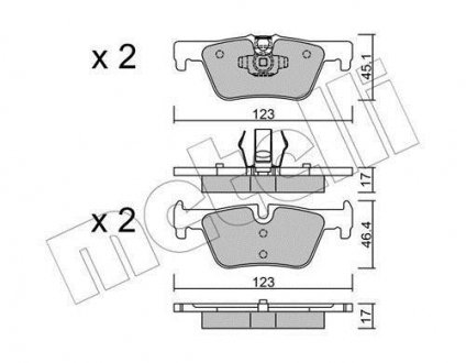 Комплект тормозных колодок (дисковых) Metelli 22-0962-0 (фото 1)