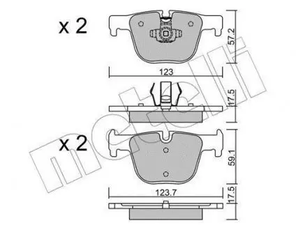 Колодки тормозные (задние) BMW 3 (F30/F31/F34/F80)/4 (F32/F36/F82) 11- Metelli 22-0963-0