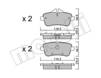 Комплект тормозных колодок (дисковых) Metelli 22-0968-0