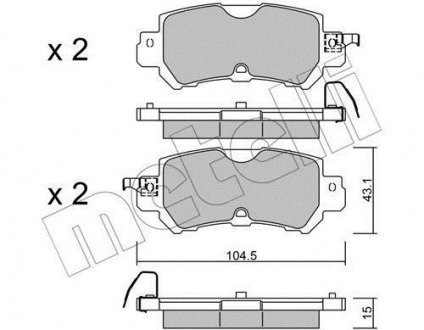 Комплект тормозных колодок (дисковых) Metelli 22-0970-0 (фото 1)