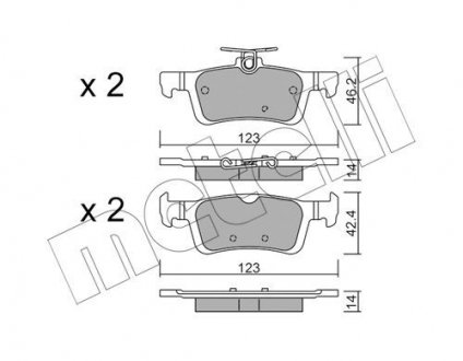 Комплект гальмівних колодок (дискових) Metelli 22-0986-1