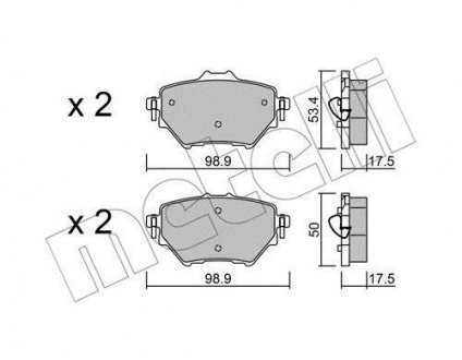 Комплект тормозных колодок (дисковых) Metelli 22-0987-0