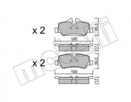 Комплект тормозных колодок (дисковых) Metelli 22-1014-0 (фото 1)