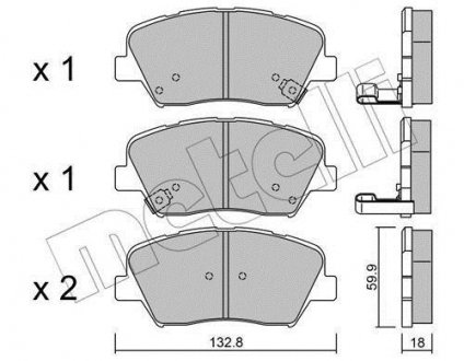 Комплект тормозных колодок (дисковых) Metelli 22-1026-0 (фото 1)