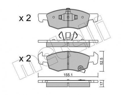 Комплект тормозных колодок из 4 шт. дисков Metelli 22-1034-0 (фото 1)