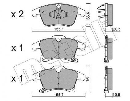 Тормозные колодки (передние) Ford Galaxy III/S-Max/Mondeo V/Fusion 13- Metelli 22-1039-0 (фото 1)