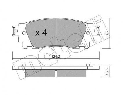 Комплект тормозных колодок (дисковых) Metelli 22-1041-0 (фото 1)