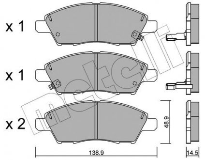 Колодки гальмівні (передні) Nissan Note 1.2/1.5 dCi/1.6/1.8 07- Metelli 22-1079-0 (фото 1)