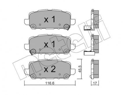 Комплект тормозных колодок (дисковых) Metelli 22-1084-0 (фото 1)