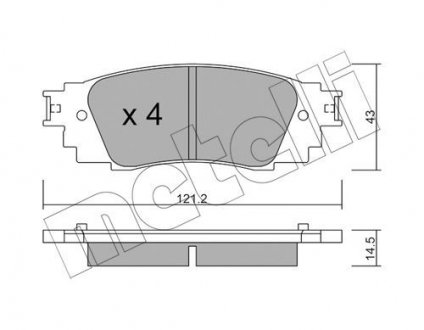 Тормозные колодки (задние) Toyota Camry 17-/Rav4/Lexus ES/UX 18-/RX 15- Metelli 22-1089-0 (фото 1)