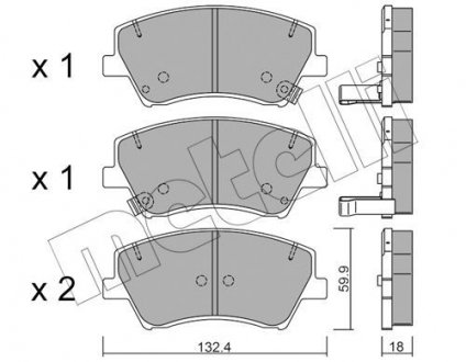 Комплект тормозных колодок (дисковых) Metelli 22-1092-0