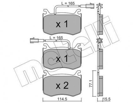 Комплект гальмівних колодок Metelli 22-1099-0