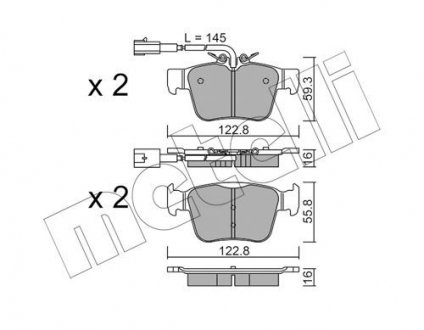 Комплект тормозных колодок (дисковых) Metelli 22-1101-0