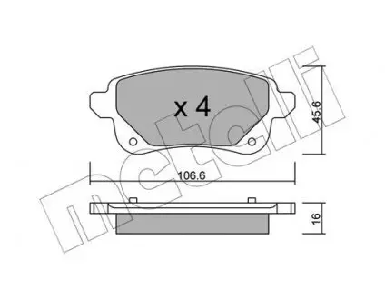 Колодки гальмівні (задні) Renault Megane IV/Scenic IV/Grand Scenic IV/Espace/Talisman 16- Metelli 22-1112-0