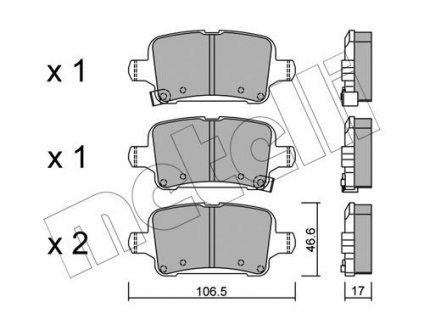 Комплект тормозных колодок (дисковых) Metelli 22-1116-0 (фото 1)