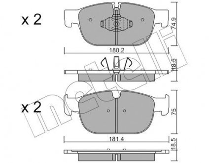 Комплект тормозных колодок (дисковых) Metelli 22-1120-0 (фото 1)