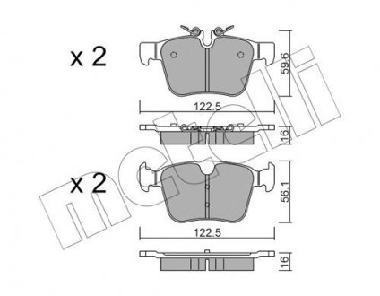 Комплект тормозных колодок (дисковых) Metelli 22-1122-0 (фото 1)