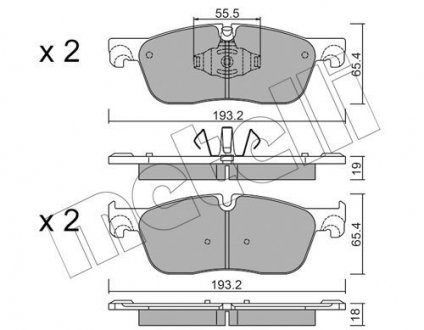 Комплект тормозных колодок (дисковых) Metelli 22-1123-1 (фото 1)