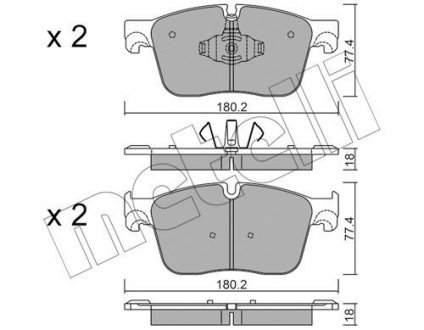 Колодки тормозные (передние) Land Rover Range Rover Velar 2.0/3.0 17- Metelli 22-1124-0