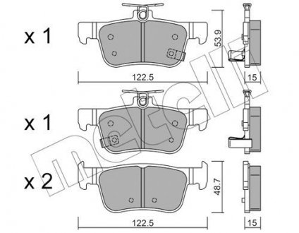 Комплект тормозных колодок (дисковых) Metelli 22-1131-0 (фото 1)