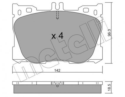 Комплект тормозных колодок (дисковых) Metelli 22-1134-0 (фото 1)
