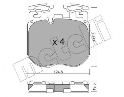 Комплект тормозных колодок (дисковых) Metelli 22-1147-0