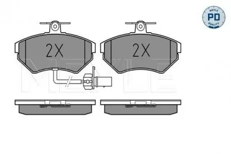 Колодки тормозные (передние) Audi A4 94-01/VW Passat 96-00 (с датчиком) MEYLE 025 219 4519-1/PD