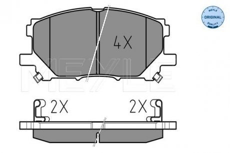Колодки тормозные (передние) Lexus RX 03- (140.8x59.5) MEYLE 025 239 8916 (фото 1)