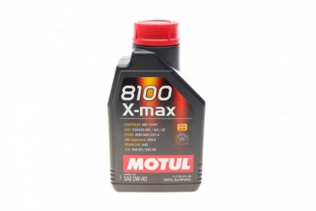 Моторна олива 8100 X-max SAE 0W40 1 L MOTUL 348201 (фото 1)