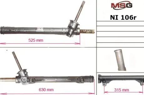 Рульова рейка без ГПК Modus/Clio III/Micra 03-10 (відновлена з TRW) MSG NI106R