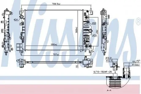 Радиатор охолоджування NISSENS 61715