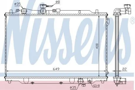 Радіатор охолодження двигуна MZ626 16/18/22 MT 87-91 NISSENS 62405A