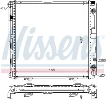 Радиатор охлаждения MERCEDES E-CLASS W 124 (84-) E 220 NISSENS 62763A