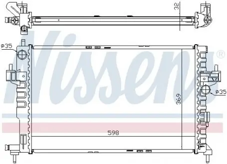 Радіатор охолодження OPEL COMBO (00-) 1.7 DTi NISSENS 63009A